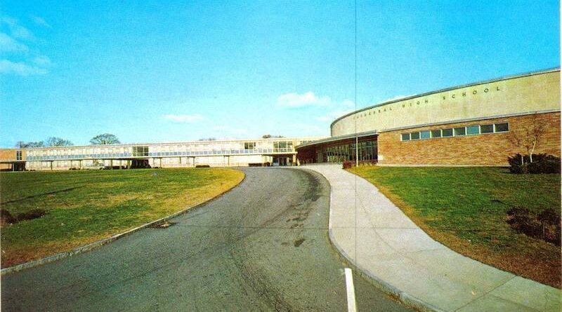 Former Cathedral High School in Springfield, MA before it was destroyed by a tornado