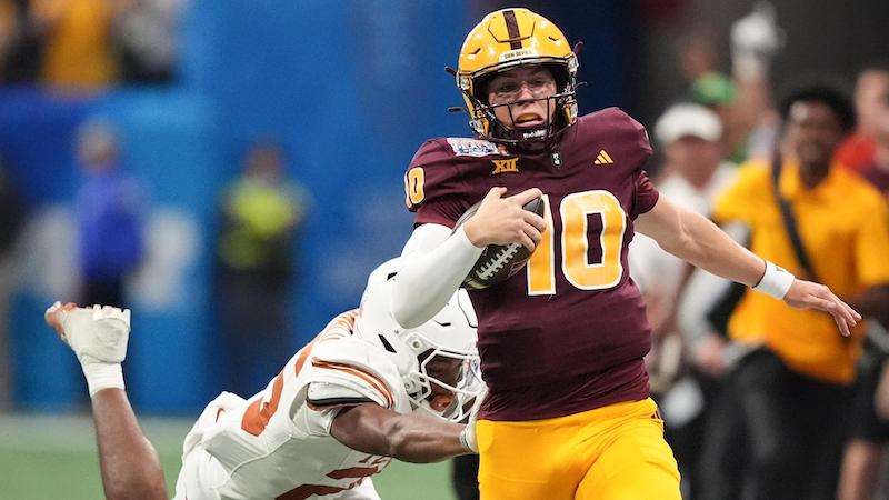 ASU quarterback Sam Leavitt vs Texas in the 2024-25 CFP quarterfinal