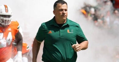 Miami football head coach Mario Cristobal