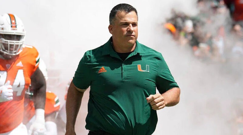 Miami football head coach Mario Cristobal