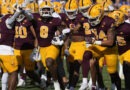 Arizona State Football players celebrating in the Big 12 Championship game in 2024