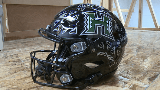 Hawai'i Rainbow Warriors football helmet