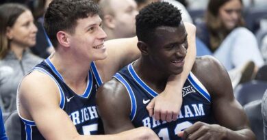 BYU Basketball players Keita and Boskovic