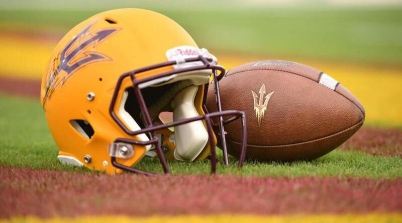 Arizona State helmet and football