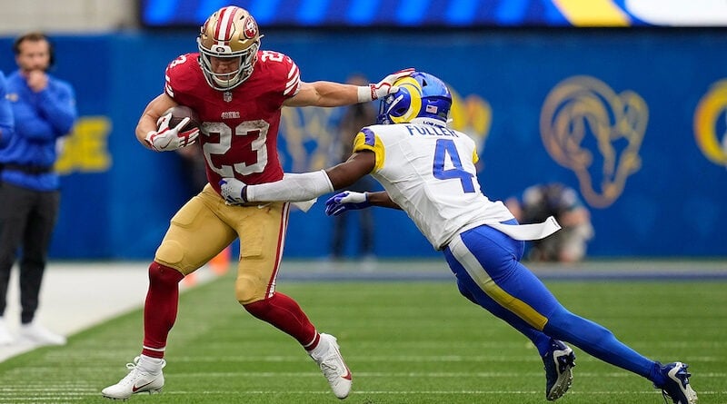 Christian McCaffrey from Valor Christian High School in Highlands Ranch, CO is an NFL running back with the 49ers