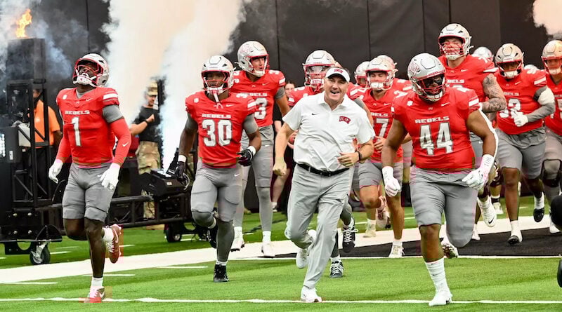 UNLV football running out of the tunnel