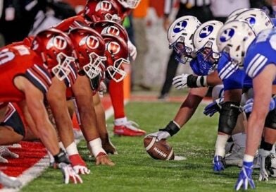 Utah football vs BYU at line of scrimmage