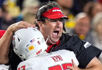 New Mexico football head coach Jason Eck